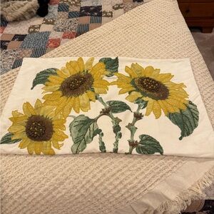 Pottery barn Sunflower Embroidered pillowcase